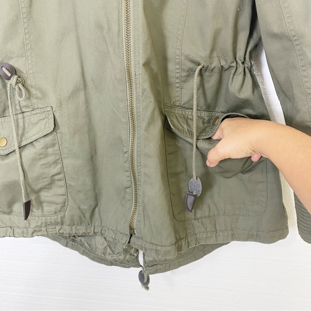American Rag Utility Jacket Coat Green Zip Up Hooded Insulated Faux Fur Hood XL - Picture 6 of 11
